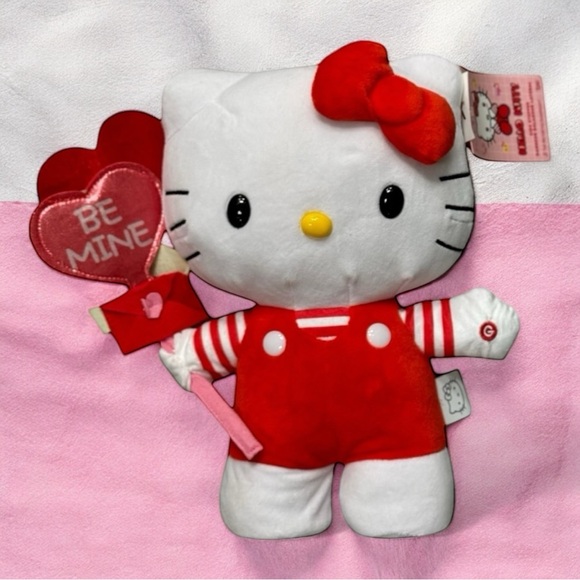 Hello Kitty Be Mine XOXO Valentine’s Day Plush Side Steppers Greeter Bundle Set - Picture 4 of 5